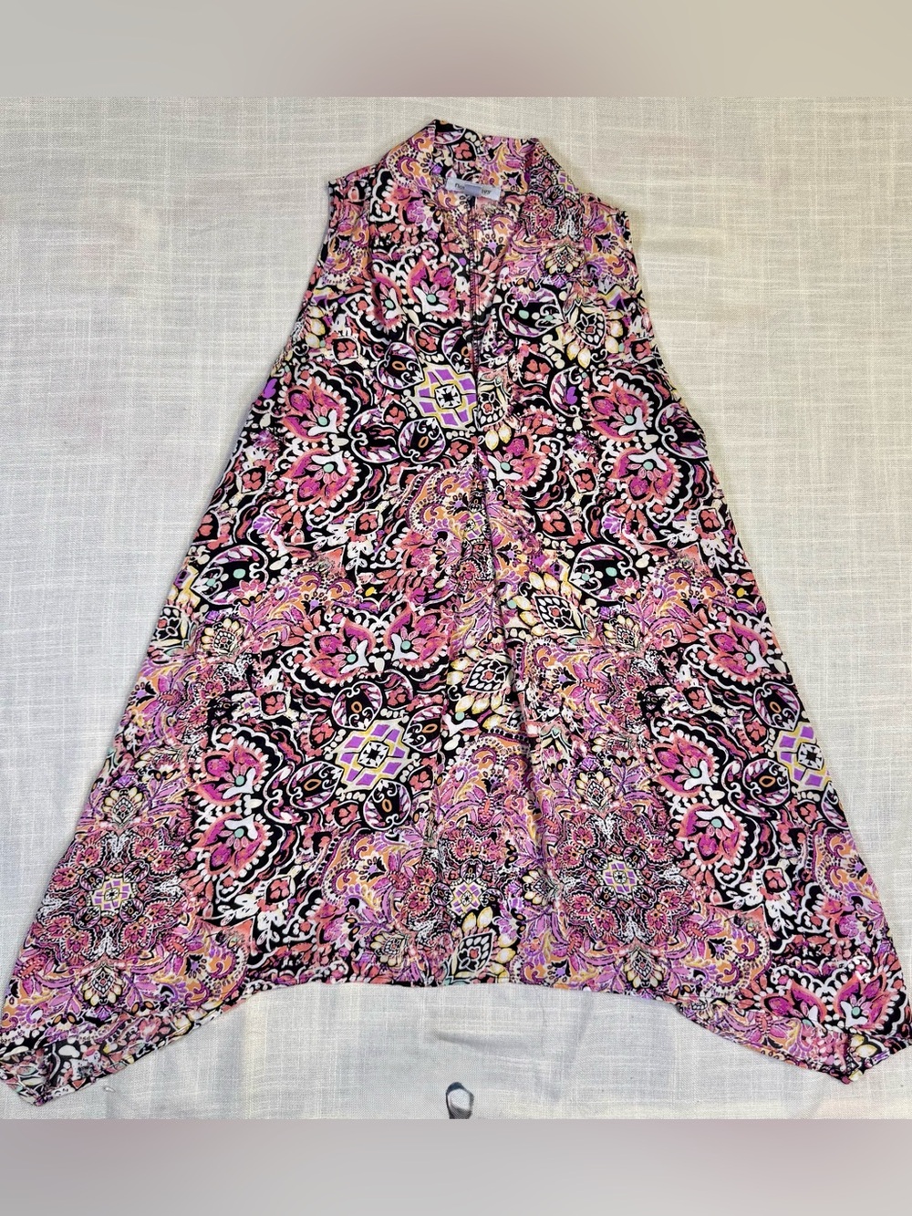 Paisley Print A-Line shirt in Pink and Black